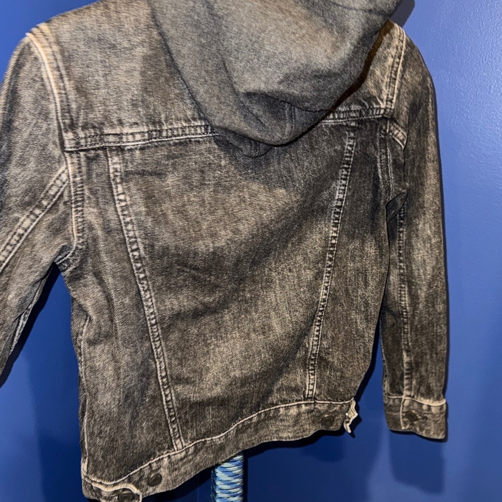 GAP Kids - Gray Denim Jacket with Hood Size Large (10) - Picture 11 of 12